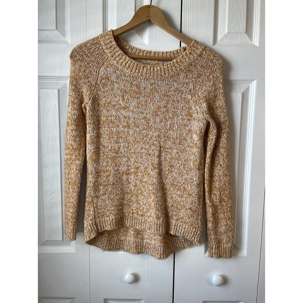 LOFT Sweater Womens M Orange Crew Neck Knit Pullover Casual